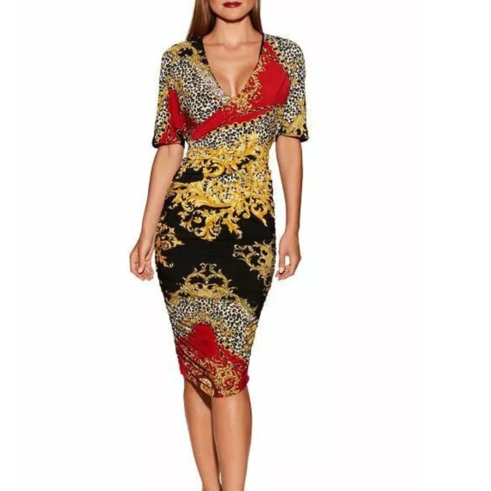 Boston Proper XS Animal Chain Cape Dress